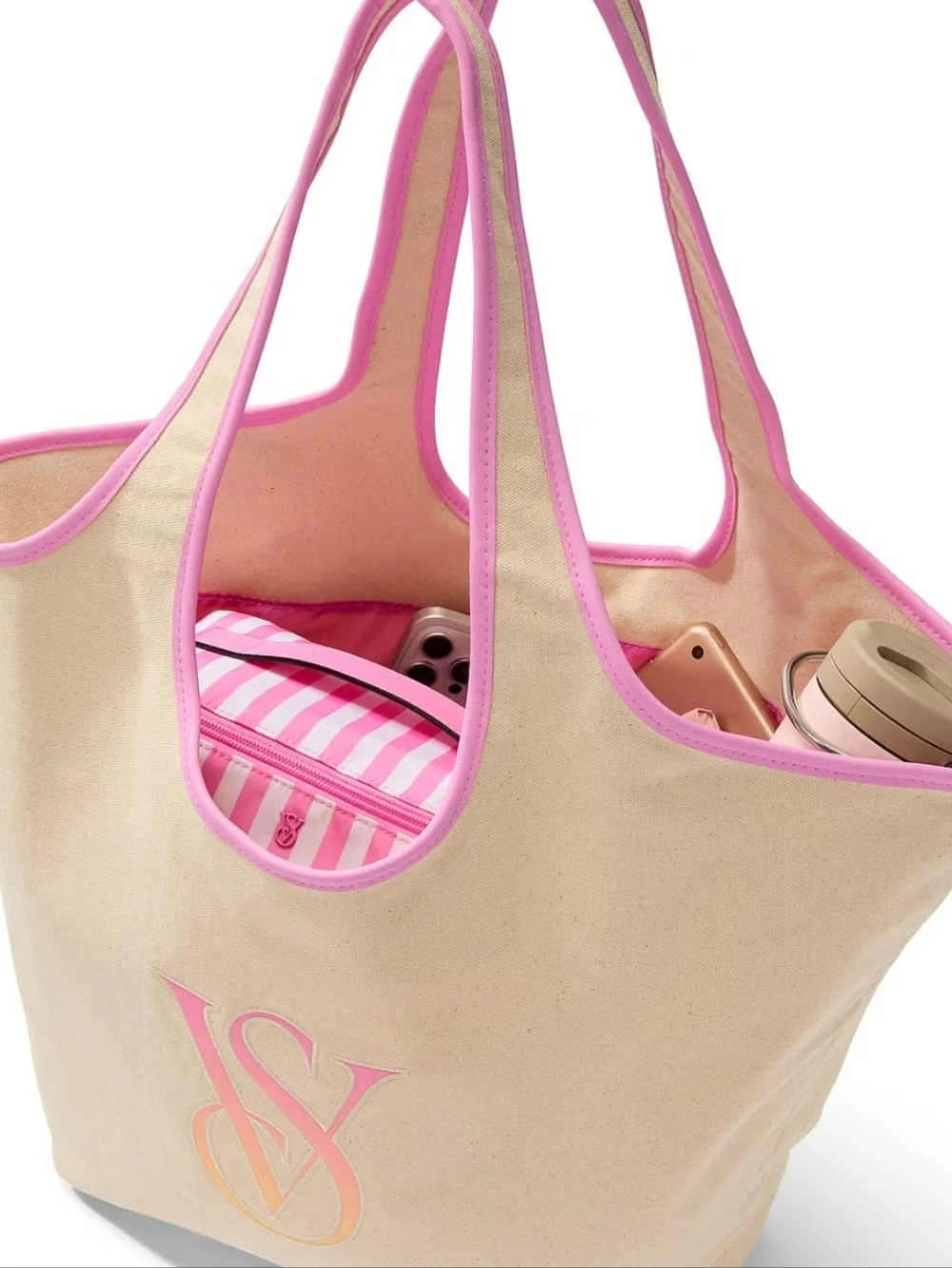 Victoria's Secret Ombre Monogram Logo Tote Bag NEW MSRP $49.95 Mothers Day
